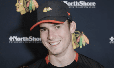 Chicago Blackhawks - The trio of 2016 2nd round Blackhawks draft picks:  Krys, DeBrincat and Kayumov.