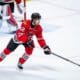 Chicago Blackhawks Prospect Nolan Allan skates with the puck during a game with the Rockford IceHogs.